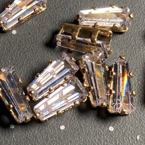 8x4mm Clear Rhinestone w/setting (20)